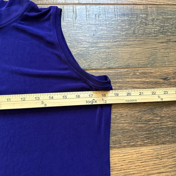 Vintage Chico’s Private Edition Blue Mock Neck Sleeveless Top Size 2 - Picture 4 of 5
